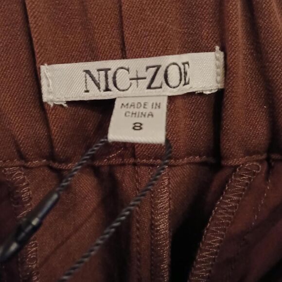 BNWT Nic + Zoe Redwood Wide Leg Pleated Dress Pants Size 8 Office - Picture 4 of 6